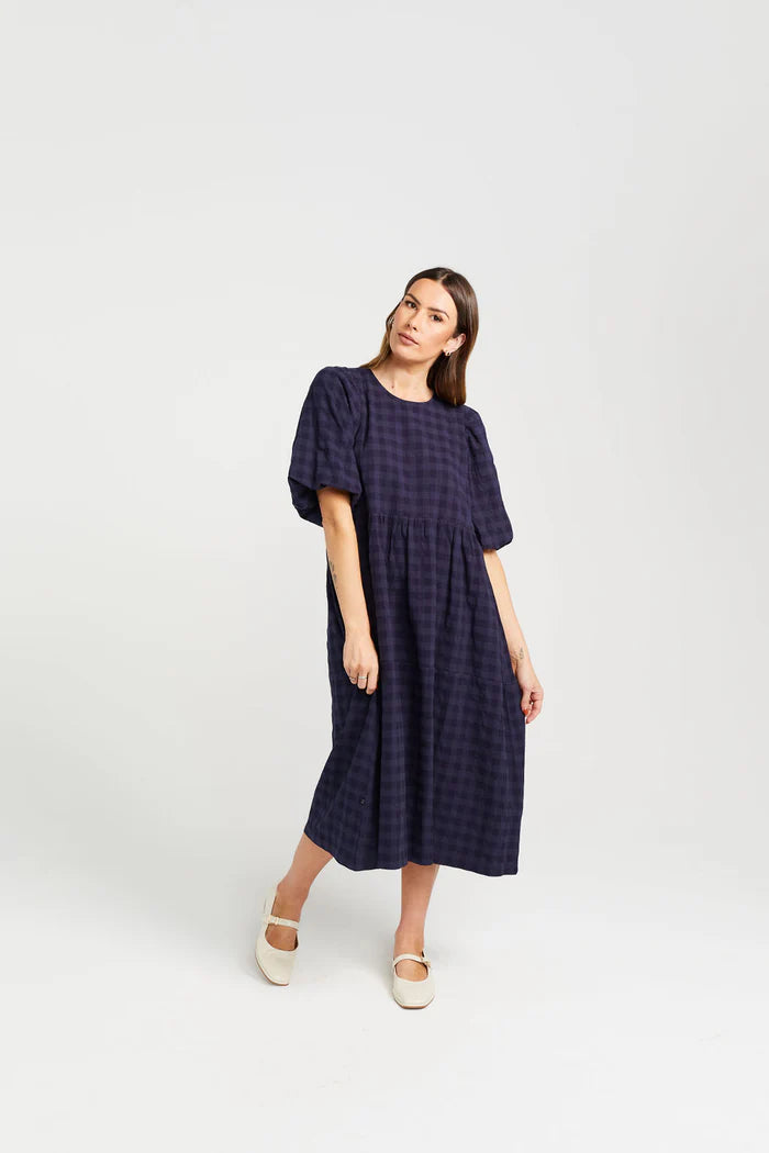 Sleeveless unclassified dressesThing Thing Lucinda Dress - Navy Check Sleeveless unclassified dresses