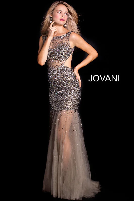 Chic unclassified dressesSheer Beaded Open Back Prom Dress By Jovani -171100 Chic unclassified dresses