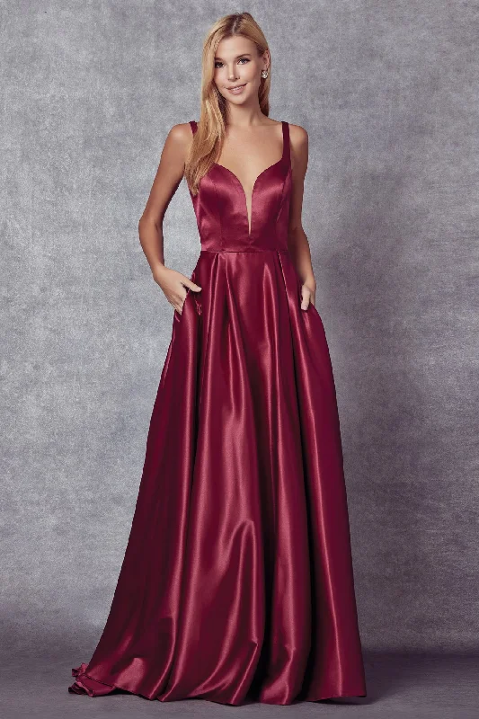 Chiffon unclassified dressesSleeveless V-Neck Bow Back Gown by Juliet 691 Chiffon unclassified dresses