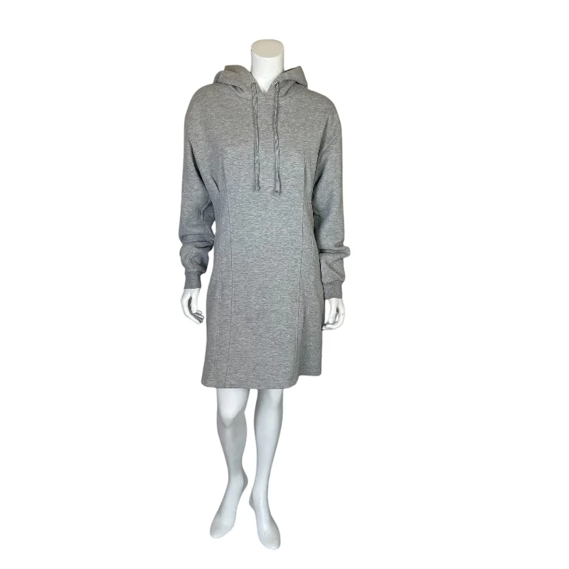 Off-shoulder unclassified dressesPretty Little Thing | Womens Light Gray Pleated Hoodie Jumper Dress with Tags | Size: 12 Off-shoulder unclassified dresses