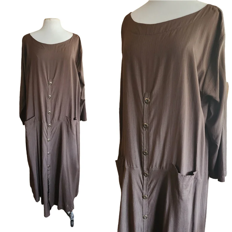 Women's unclassified dressesVintage J Morgan Puett Dress in Brown Striped Silk Women's unclassified dresses