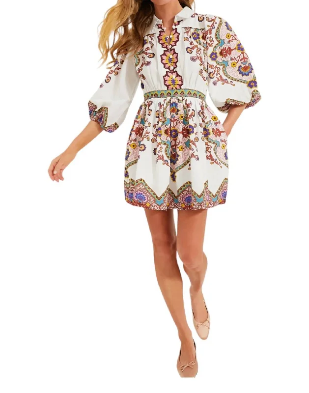 Leigh Mini Dress In Lagos Print Stretch Mini Skirt