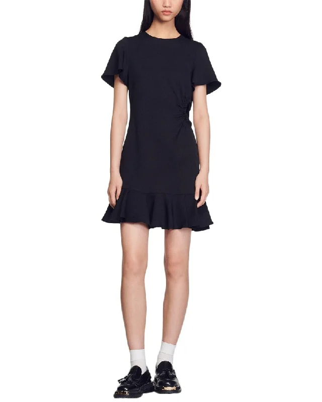 Sandro Tessa Mini Dress Raw Hem Mini Skirt