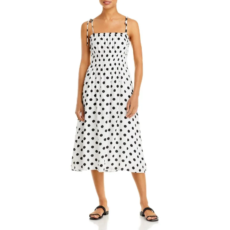 Sunday Womens Polka Dot Midi Sundress Midi Skirt Blouse