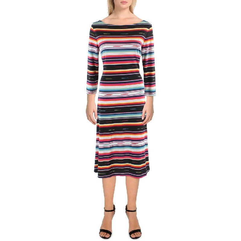 Womens Jersey Striped Midi Dress Tulle Midi Skirt